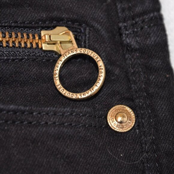 Versace Black Slim Fit Jeans Sz 24 - Picture 6 of 9